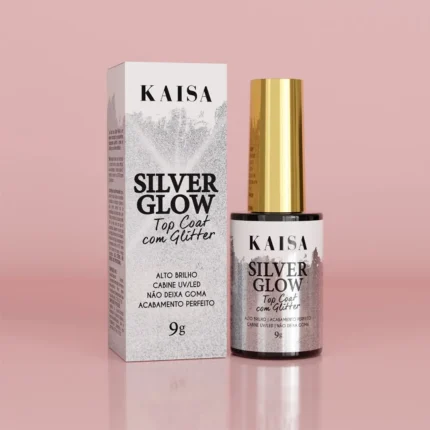 Top Coat C/ Glitter Silver Glow - Kaisa