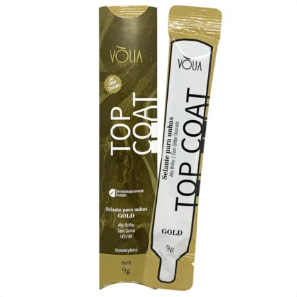 Top Coat Selante com Glitter Gold Sachê 9g - Vòlia