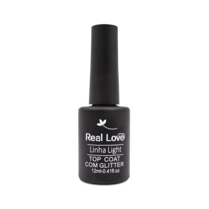 Top Coat com Glitter Prata - Real Love