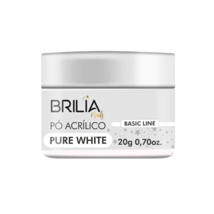 Pó Acrílico Pure White 20g Brilia Nails