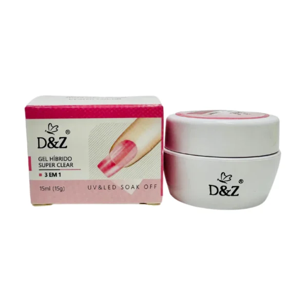 Gel Híbrido Super Clear D&Z 3 em 1 15ml UV/Led