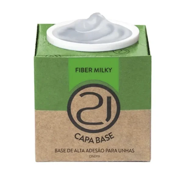 Gel Nails 21 Capa Base Fiber Milky Alta Adesão 13g