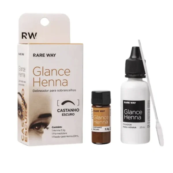 Glance Henna Delineador para Sobrancelhas Rare Way - Castanho Escuro