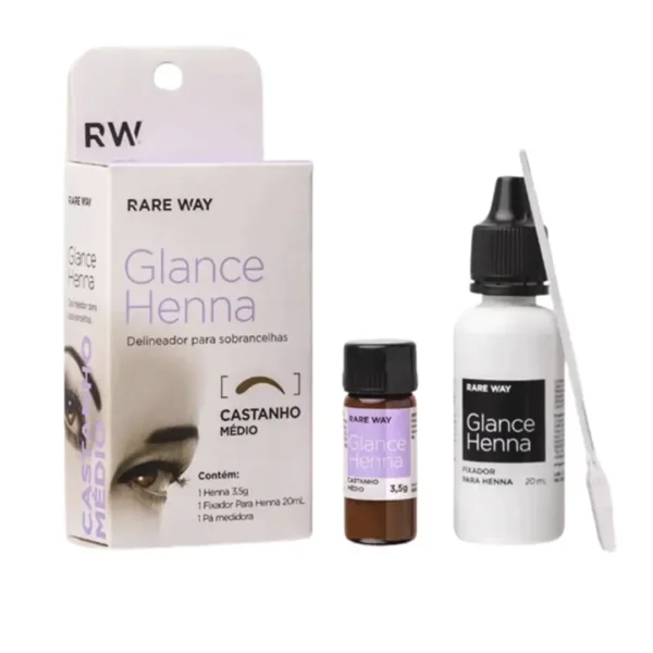 Glance Henna Delineador para Sobrancelhas Rare Way - Castanho Médio