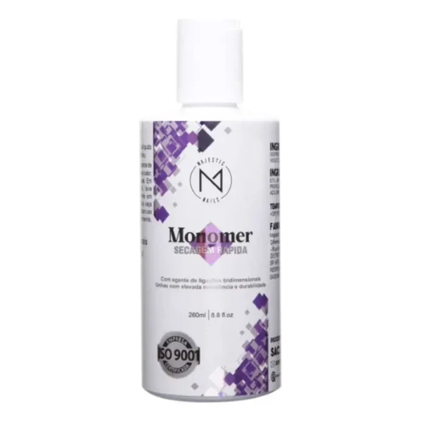 Monomer Líquido 260ml Secagem Rápida - Majestic Nails