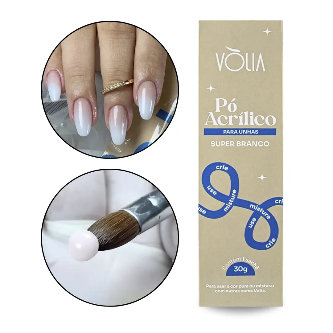 Pó Acrílico Super Branco Clássico 30g - Vòlia Vòlia - Pó Acrílico Super Branco Clássico 30g - Imagem 1