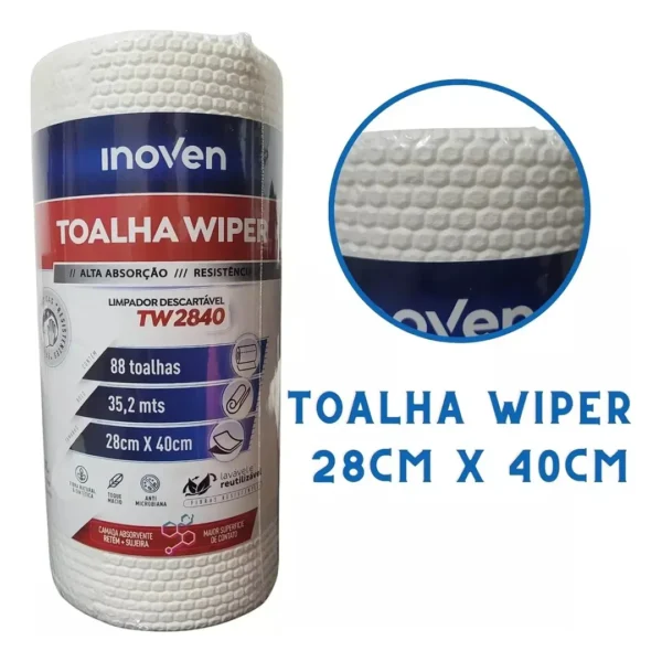 Rolo Pano Wiper C/88 Folhas Alta Absorção - Branco