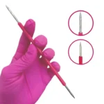 Bastão De Inox Esterilizável Com Silicone Rosa 2 Pontas Palito Isis Cutelaria