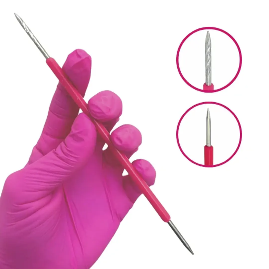 Bastão De Inox Esterilizável Com Silicone Rosa 2 Pontas Palito Isis Cutelaria Bastão De Inox Esterilizável Com Silicone Rosa 2 Pontas Palito Isis Cutelaria - Imagem 1