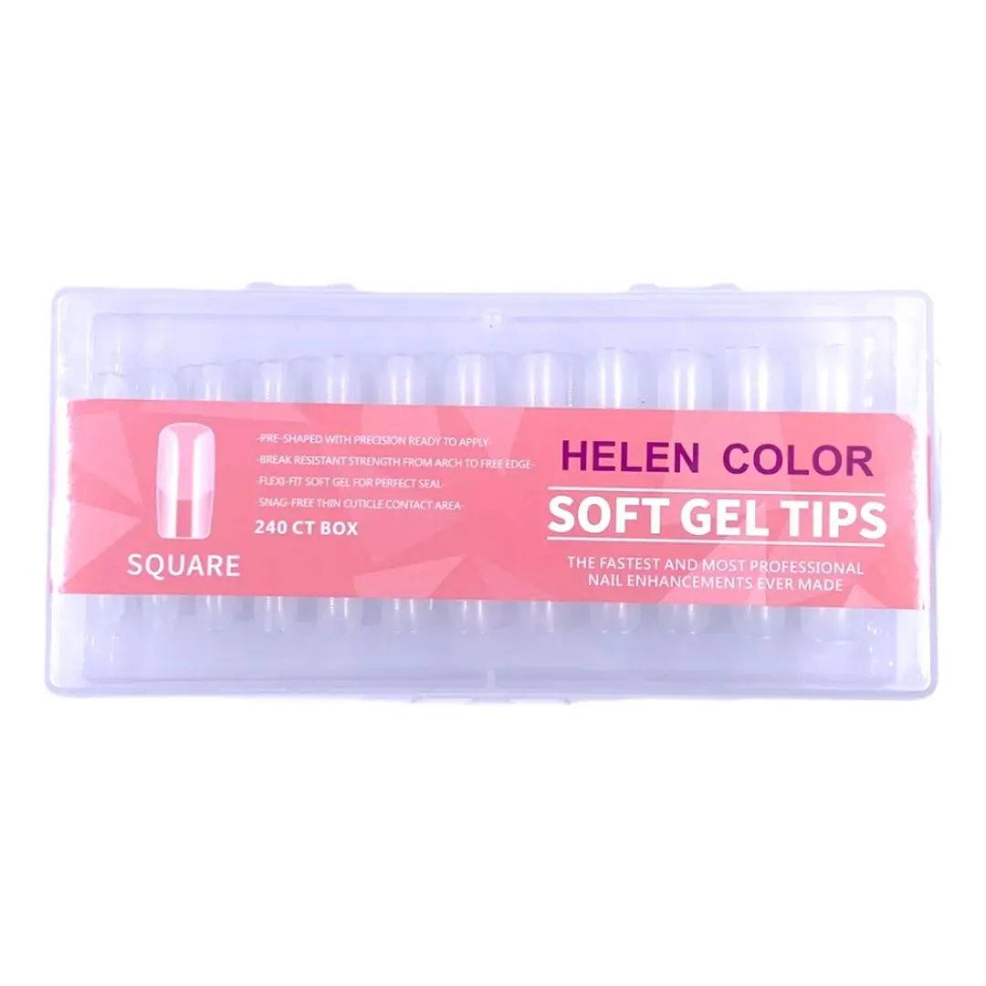 Soft Gel Tips Quadrada 240unid. - Helen Color - 2 Helen Color - Soft Gel Tips Quadrada 240unid. - Imagem 1