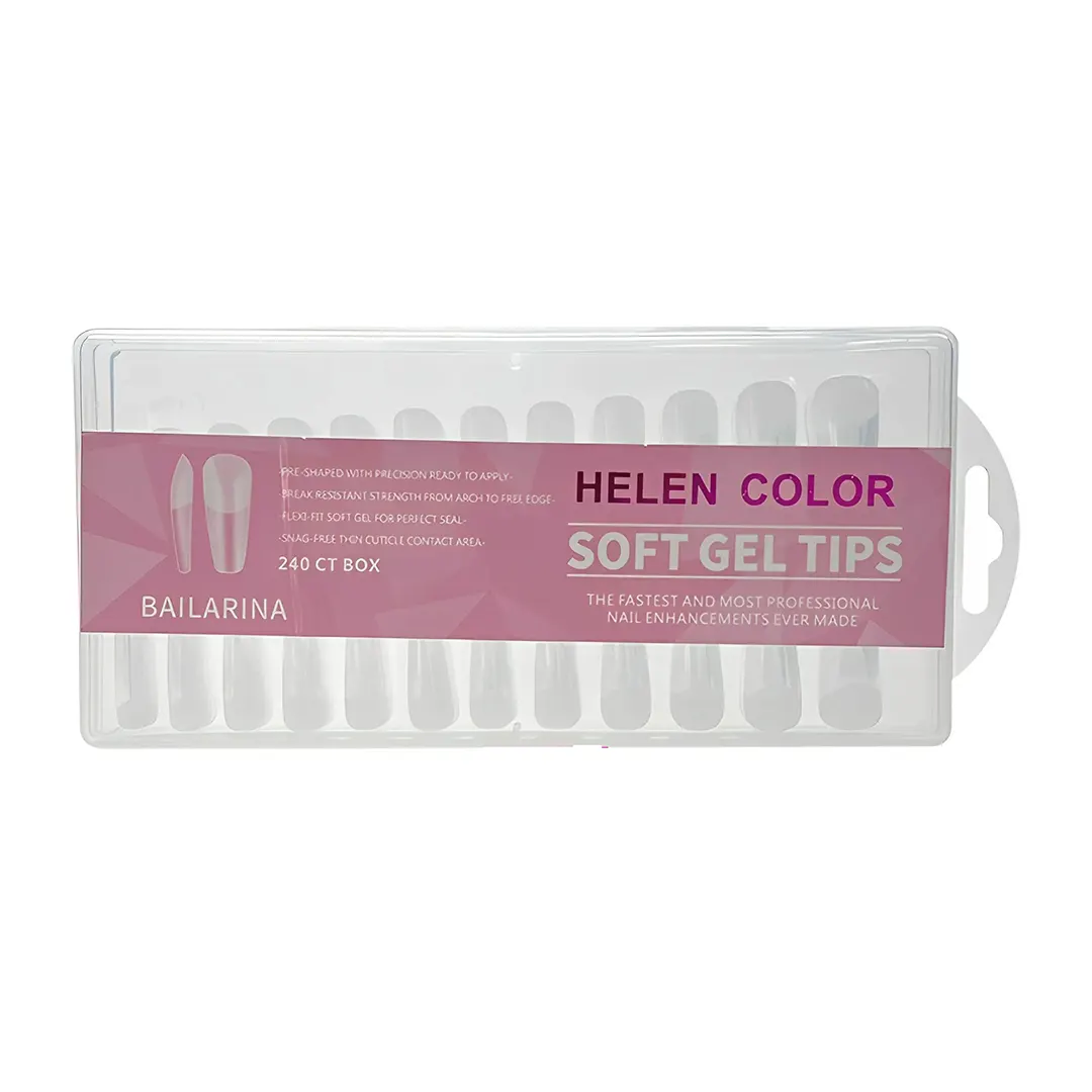 Unhas Postiças Soft Gel Bailarina Base Fosca 240unid. – Helen Color Helen Color - Unhas Postiças Soft Gel Bailarina Base Fosca 240unid. - Imagem 1