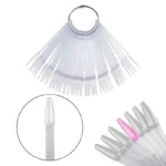 Mostruário de Unhas com 50 Unidades Formato Bailarina Transparente Manicure Nail Designer Nail Art