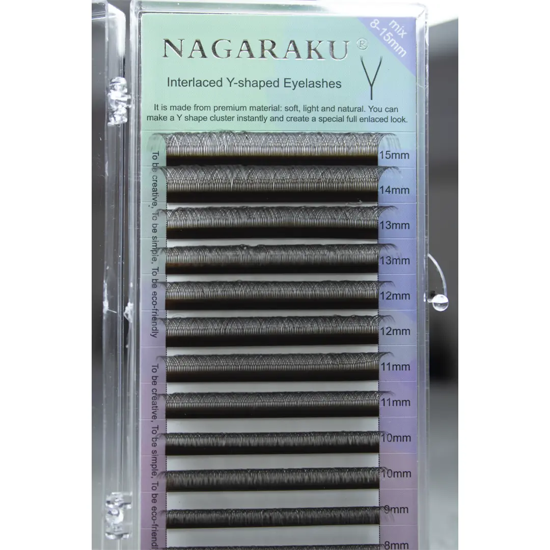 Nagaraku - 8mm-15mm Cílios Y Marrom 0.07M - Volume Brasileiro Nagaraku - 8mm-15mm Cílios Y Marrom 0.07M - Volume Brasileiro - Imagem 1