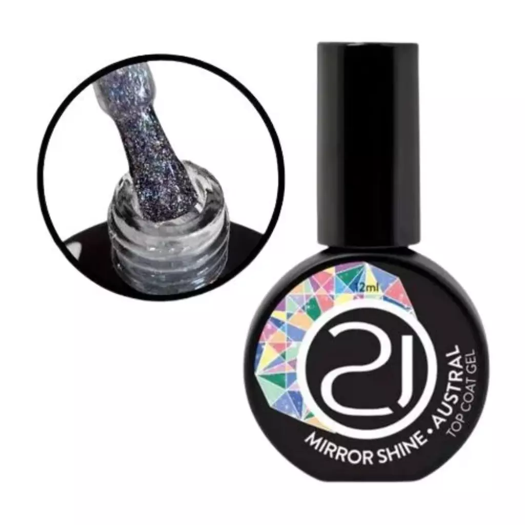 Top Coat Mirror Shine Alongamento Unha Gel (12ml) – Nails 21 Nails 21 - Top Coat Mirror Shine Alongamento Unha Gel (12ml) - Imagem 1