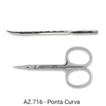 Azzio - Tesoura de Cutícula Profissional - AZ 716 Ponta Curva
