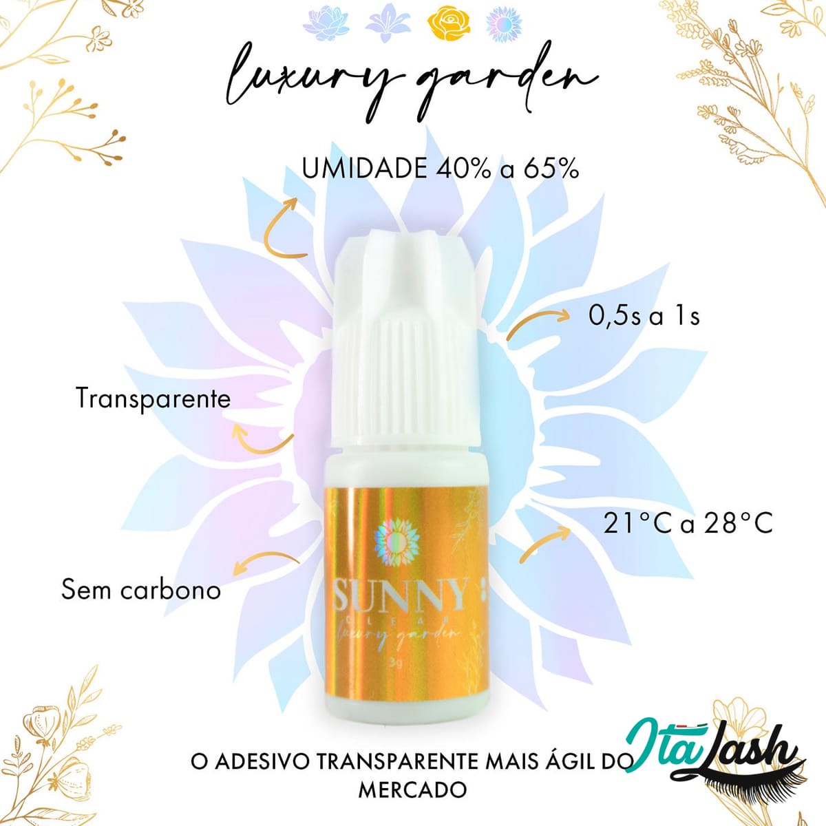Cherry - Cola Sunny adesivo transparente cílios fio a fio 3ml - Imagem 2