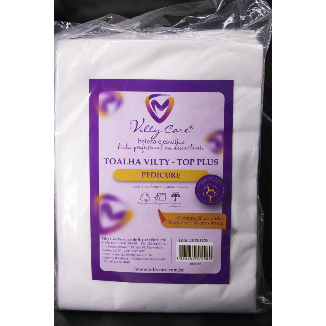 Vilty Care - Toalha Pedicure 20un. Vilty Care - Toalha Pedicure 20un. - Imagem 1